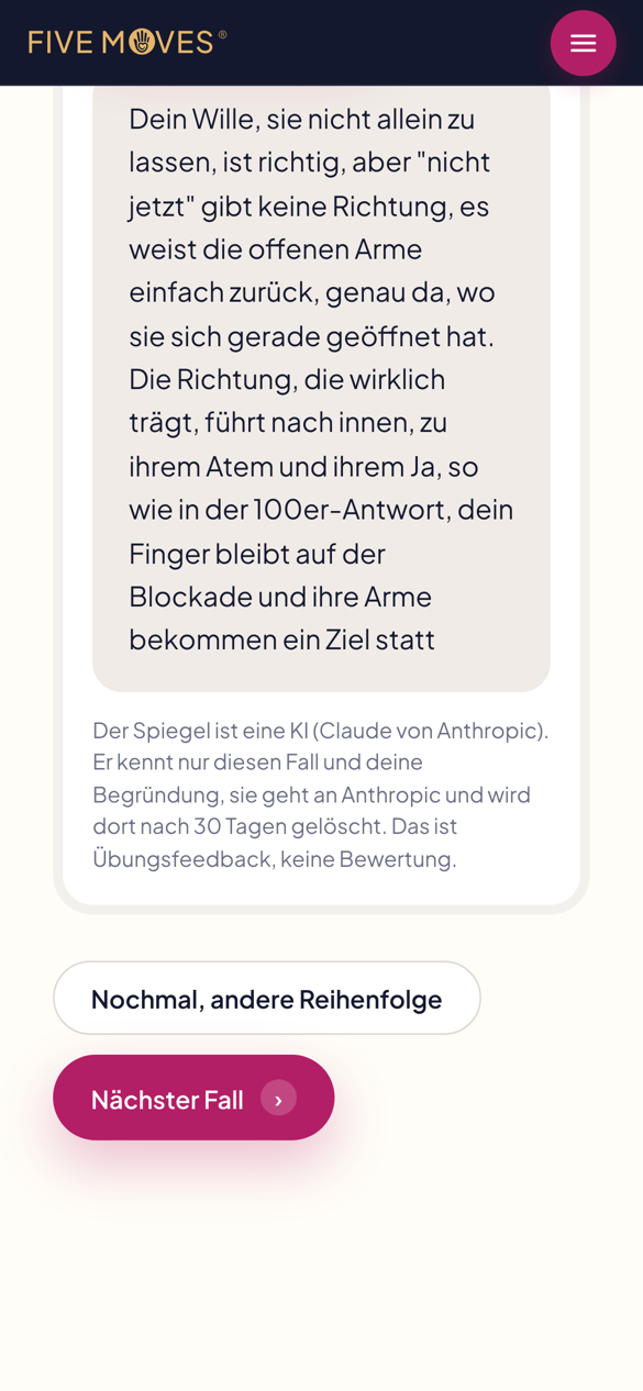 De spiegel antwoordt. Geen lof, een correctie.