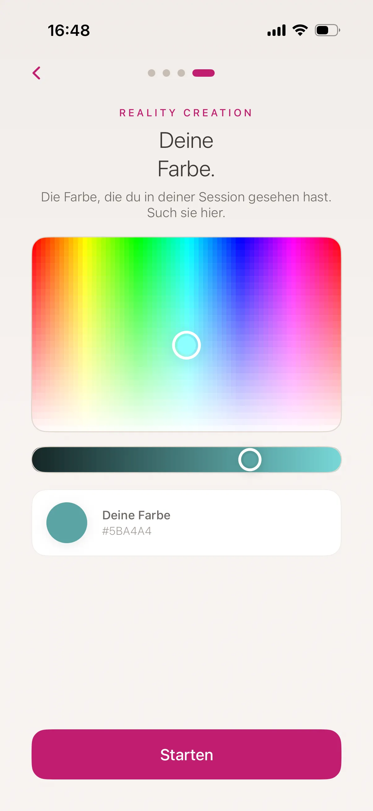 Reality Creation colour (app is in German)